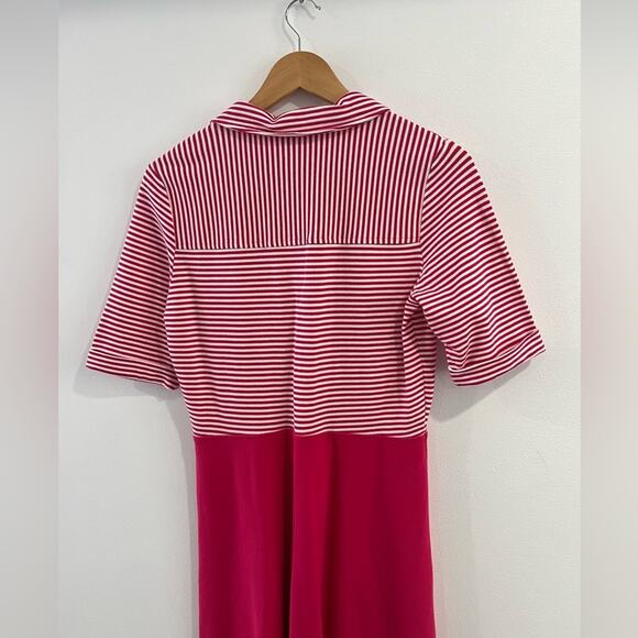 Lands End Striped Pink Collared Dress Small - Picture 7 of 9